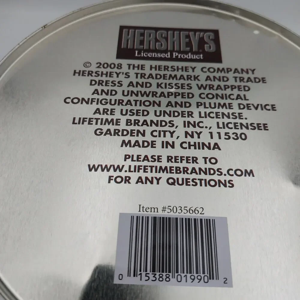 2008 Hershey's Kisses 100th Anniversary Fondue Set Ceramic Silver Pot Tin Forks